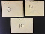 Předbežné - souběžne - sestava 3 ks dopisu (2x do ciziny) frank. mj. zn. č. 310, 348, dobrá kvalita, zajimavé