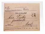 předtištěná obálka TELEGRAMM zaslaná do Rájce s řádk. raz. Raitz, na zadní str. zálepky a dvě neporušené pečetě, lux. kvalita