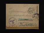 dopis přepr. PP od slovenského vojáka ve službách něm. Wehrmachtu, pod. raz. MÜNSTER (LAGER) 10.11.44 + útvar. raz. a přích. raz. SEREĎ 25.11.44 + cenzurní páska s červeným řádk. raz. Zensur - Stelle 