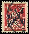 50/50 h Doplatní Osvobozená republika 1927, Pofis c. DL 49 X, Michel c. P 51 F, chybotisk - nejslavnejší ceskoslovenská mezinárodní rarita, razítko (Praha 14) z 6.1.28 / 4a, zkoušeno Lešetický a Beneš