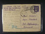 odpovědní část KL 6pf A.H. odeslaný z Ruska do Německa od příslušníka rumun. jednotek, pod. raz. OFICIUL POSTAL MILITAR No.11 21.MAJ.1943 + cenzurní raz. a kulaté raz. CENTRU DE CARTARE 27.5.43 - útva