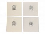 orig. otisk rytiny zn. č. 2525 - 2528, kompl. série v černé barvě na kouscích karton. papíru o rozm. 75 x 75 mm, zk. Karásek
