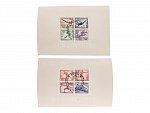 Bl. Mi. 5 + Bl. 6 s pam. olympyjským raz. a R-dopis do Stuttgartu frank zn. Mi. č. 609 - 616 s pod. raz. BERLIN FAHRBARES POSTAMT 15.8.36 + přích. raz.