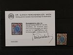 zn. Fe. č. 5 M, typ IIIb jasně modrá s nekpmpl. oválným raz. RECO WIEN 18.9.1858, zk. a atest Ferchenbauer