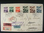 R-EXPRES dopis do Jugoslávie frank. zn. L č. 1 - L 6, pod. raz. BRATISLAVA 12.12.39, přích. raz., vráceno zpět, zajímavé