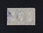 zn. Mi. č. 35 5Fr Napoleon III. v pravém horním rohu kz, na levém okraji nepatrně stržený papír (u tohoto vydání běžné), cca 1000 EUR