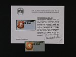 zn. Fe. č. 13 IIb na výstřižku s nekompl. řádk. raz. THERESIENSTADT 30.AUG. (Müller Nr. 2911) a doplňkové tříkruh. čís. raz. 1 (Müller Nr. 3214 u/360 bodů), zk. a atest Ferchenbauer