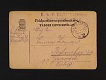 celistvost do Čech s pod. raz. K.u.K. FPA No. 472 11.2.18 + fialové útvarové raz. K.u.K. LUFTFAHRTRUPPE BALLONKOMPAGNIE Nr. 21, zajímavé