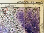 Letecká mapa RAF z roku 1942, Oblast - Irské moře , část severní Irsko a západní Anglie, rozměr 100 x 75 cm