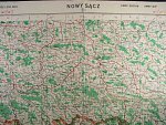 Barevná mapa RAF 1944 cíl Nowy Sacz