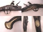 Jezdecká pistole křesadlová, zámková deska, značena POTZDAM