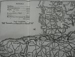 Útěková mapa RAF z roku 1941, černobílá mapa pro letce RAF na hedvábí