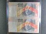100 Sk 1.9.1993 s. A, nerozstřižené 2ks, Baj. SK 8a, Pi. 22a