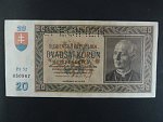20 Ks 15.9.1939 serie Pr 32, perf. SPECIMEN nahoře