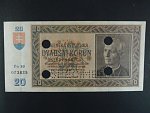 20 Ks 15.9.1939 serie Po 80, perf. SPECIMEN dole + 4x skartační otvor