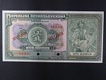 100 Kč 14.1.1920 s. An anulát, 2x přetisk SPECIMEN, 2x perf. otvor, přetisk tenší písmo