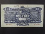 1000 K 1944 série AA, 1x perf. SPECIMEN nahoře
