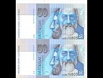 50 Sk 1.8.1993 s. A, nerozstřižené 2ks, Baj. SK 6b, Pi. 21a