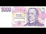1000 Kč 1996 s. E, Baj. CZ 16, Pi. 15, CHYBOTISK - nedotištěný symbol opticky proměnlivou barvou