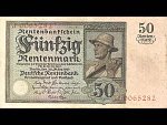 50 Rentenmark 20.3.1925 serie J, platná na čs. území