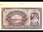5000 Kč 6.7.1920 s. A anulát, 2x přetisk SPECIMEN, neořezaný horní okraj