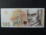 Pamětní tisk z nevydaného oceněného návrhu 100 Kč 2019 od Karla Zemana, série D 00 000000 s přetiskem SPECIMEN k 100.výročí budování české měny, motiv s Rašínem, dárkový obal, náklad série D - 100ks
