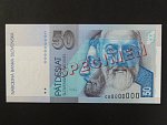 anulát - 50 Sk 1.8.1993 série C 00000000, číslo 0568 s přetiskem SPECIMEN, Ba. SK6b1