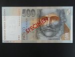 anulát - 500 Sk 31.10.1996 série F 00000000, číslo 704 s přetiskem SPECIMEN, Baj. SK 9b, Pi. 27s