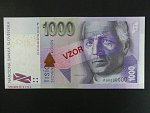 anulát - 1000 Sk 1.8.2007 série P 00000000, číslo 0704 s přetiskem VZOR, Ba. SK15d