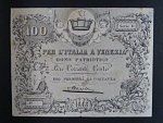 Lombardsko - Benátsko, 100 Lire correnti 1848 - darovací poukázky, Dono Patriotico, Ri. 516 