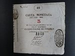 Lombardsko - Benátsko, Palmanova Carta Monetata 3 Lire 1848, Ri. B49b 