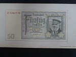 Německo, 50 Reichsmark 1941, původní návrh na nerealizovanou bankovku, jednostranný karton, Grab. DEU-E8A, unikát