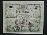 10 Gulden 15.1.1863 Serie uH, 3x raz ECHT