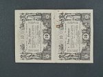20 Kr (2x10 Kr) 1.11.1860 série G, svislá dvoupáska, průsvitka 