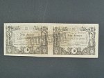 20 Kr (2x10 Kr) 1.11.1860 série A a B, vodorovná dvoupáska s raz. UNGILTIG, průsvitka 