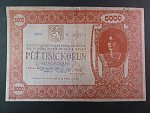 5000 Kč 1919 padělek, sběratelská kopie ČNS pobočky papírová platidla, oboustranná