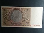 Německo, 20 RM 1929 série A, mírové vydání, podtiskové písmeno B, Ba. D3b
