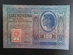 100 K 1912, kolkovaná zoubkovaným kolkem, bezvadná kvalita