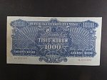 1000 K 1944 série AA, výrobní vada - složka v papíru, Ba. 61, Pi. 50a