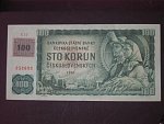 100 Kč 1961 s. C, kolek, Baj. CZ 1a, Pi. 1