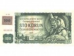 100 Kč 1961 s. G II, kolek, Baj. CZ 1e, Pi. 1