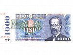 1000 Kč 1985 s.U, kolek tištěný, Baj. CZ 3b, Pi.3