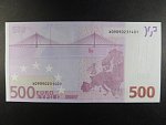 500 Euro 2002 s.X, Německo, podpis Jeana-Clauda Tricheta, R018 tiskárna Bundesdruckerei, Německo