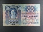 20 K 1913, kolkovaná, I. vydání, padělaný kolek s raz 