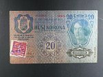 20 K 1913, kolkovaná, II. vydání, padělaný kolek s raz. 