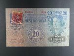 20 K 1913, kolkovaná, II. vydání, padělaný kolek s raz. 