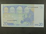 20 Euro 2002 s.S, Itálie, podpis Willema F. Duisenberga, J010 tiskárna Istituto Poligrafico e Zecca dello Stato, Itálie