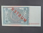 Německo, 10 RM 22.1.1929 série A 00000000 anulát, podtisk. písmeno P, s červeným přetiskem MUSTER + perf. DRUCKPROBE, platná na čs. území, Ro. 173, Pi. 180s, Ba. D 2, Grab. DEU-183M