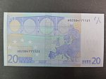 20 Euro 2002 s.U, Francie, podpis Jeana-Clauda Tricheta, L047 tiskárna Banque de France, Francie