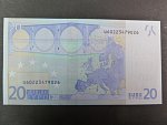 20 Euro 2002 s.U, Francie, podpis Jeana-Clauda Tricheta, L052 tiskárna Banque de France, Francie